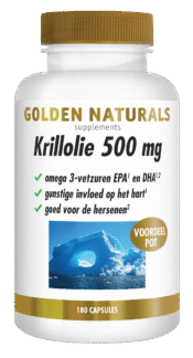 Golden Naturals Krillolie 500 mg 180 caps.