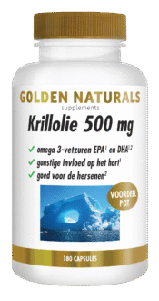 Golden Naturals Krillolie 500 mg 180 caps.