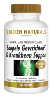 Golden Naturals Soepele Gewrichten & Kraakbeen Support 180 tab