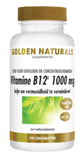 Golden Naturals Vitamine B12 1000 mcg 240 veganistische zuigtabletten