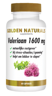 Golden Naturals Valeriaan 1600mg 60 caps.