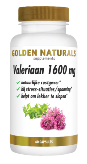 Golden Naturals Valeriaan 1600mg 60 caps.