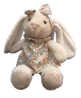 Teddykompaniet Daisy konijn creme bloemenjurk