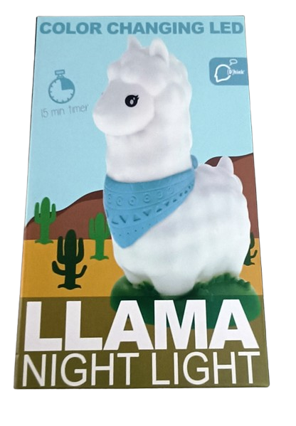Dhink Nachtlamp Night Lights Lama Wit/Blauw 10x8,8x17,3cm